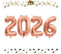 40 Inch 2026 Balloons Rose Gold Foil Number Balloons for 2026 New Year Festival Celebration or Birthday Party Supplies Decorations,New Years Balloon 2026, New Years Eve Balloon
