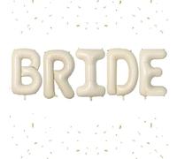 40 Inch Beige BRIDE Balloons,Cream White Sand Bride Foil Balloon for Wedding Bachelorette Party Decorations