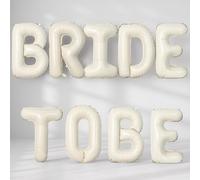 40 Inch Beige BRIDE TO BE Foil Balloons, Gaint Cream Bride Balloon Bachelorette Party Decorations, Large Ivory BRIDE TO BE Mylar Balloon Letter Banner for Engagement Bridal Shower Sign Hen Party Decor