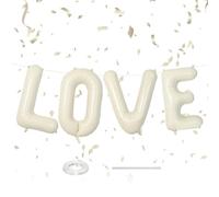 40 Inch Beige LOVE Letter Balloons, Large Cream White I Love You Balloons for Girls Valentines Day Propose Decorations, Bridal Shower, Engagement, Wedding Anniversary Party Supplies