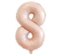 40 Inch Big Number Balloon, Large Foil Helium Number Balloons, 8 Jumbo Giant Happy Birthday Party Decorations, Pink