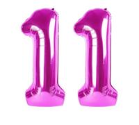 40 Inch Black Number 11 Balloon Rose Purple Number 11 Balloon 40 Inch, 4th 14th 24th Birthday Party Decorations for Boy or Girl Huge Mylar Anniversary Party Supplies