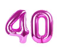 40 Inch Black Number 40 Balloon Rose Purple Number 40 Balloon 40 Inch, 40th Birthday Party Decorations for Boy or Girl Huge Mylar Anniversary Party Supplies