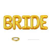 40 inch BRIDE Balloons Bachelorette, Gold Bride Balloons for Bachelorette Party Decorations, Giant Wedding Mylar Foil Balloon Letter Banner for Wedding Engagement Bride To Be Party