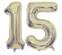 40 Inch Champagne Gold 15 Number Balloons Giant 15 Balloons Champagne Gold Birthday 15 Balloons 15th Birthday Anniversary Events Party Decorations Supplies