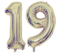 40 Inch Champagne Gold 19 Number Balloons Giant 19 Balloons Champagne Gold Birthday 19 Balloons 19th Birthday Anniversary Events Party Decorations Supplies