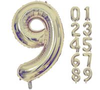 40 Inch Champagne Gold Number Balloons Giant Number 9 Balloons Champagne Gold 9th Birthday Balloons 9th Birthday Anniversary Events Party Decorations Supplies