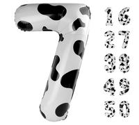 40 Inch Cow Print Balloon Number 7 First Birthday Jumbo Mylar Foil Helium Balloon for 17 27 37 Birthday Digital for 70th Party Wedding Anniversary Party Decorations