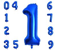 40 Inch Dark Blue Foil Number Balloons, Large 1 Number Balloons for Birthday Party Decor Anniversary Decoration