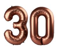 40 Inch Dark Brown Balloon Number 30,Chocolate Jumbo Mylar Foil Helium Balloon for 30th Digital Balloons for Birthday Party,Wedding Anniversary Party Decorations