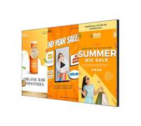 40 Inch Digital Signage Display Frameless Commercial Advertising Screen Digital Menu Board for Restaurant, Bubble Tea Shop, Retail, HDMI In 4-64GB Android 11.0 Free Mobile/PC Remote Content Management