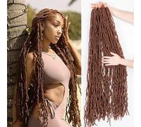 40 Inch Faux Locs Crochet Hair 6Pscks New Soft Locs Crochet Hair Pre Looped Long Synthetic Goddess Locs Crochet Braiding Hair Extension for Black Women (30#, 40Inch (Pack of 6))