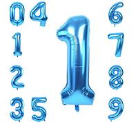 40 Inch Foil Number 1 Balloons, Number Balloons for Birthday Party Decor Anniversary Decoration (Blue)