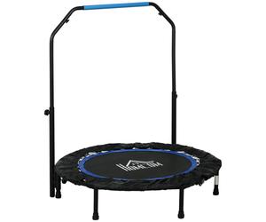 40 Inch Folding Fitness Trampoline Rebounder with Adjustable Handle 100kg