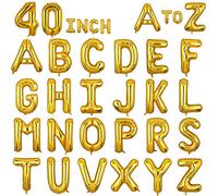 40 Inch Giant Gold Letter F Foil Helium Balloons Big Single Mylar Balloon Birthday Party Decoration Supply Baby Shower (Gold F)