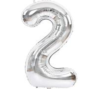 40 Inch Giant Silver Numbers Large Foil Mylar Balloons - Large Number Helium Balloons for Birthday, Party, Anniversary, and Celebrations, Big Jumboo Digit Birthday Balloon (40 Inch Silver-2)