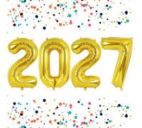 40 Inch Gold 2027 Balloons,Giant 2027 Number Foil Balloons,New Year Eve Party Decoration for 2027 Christmas Graduation Festival Party Decoration