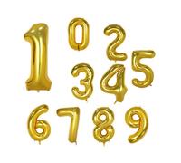 40 Inch Gold Foil Number Balloons 1, XXL Large Digits for Birthday, Wedding, Anniversary, New Year Decor, Photoshoot Props