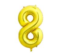 40 Inch Gold Number 8 Balloon, Giant Number Balloons, Birthday Decorations