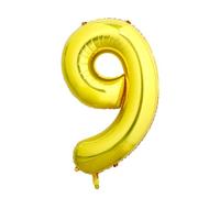 40 Inch Gold Number 9 Balloon, Giant Number Balloons, Birthday Decorations