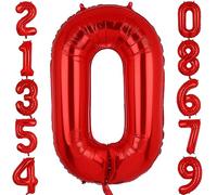 40 Inch Large Foil Number 0 Balloons Red Big Mylar Helium Balloon Birthdays Party Decorations Supplies