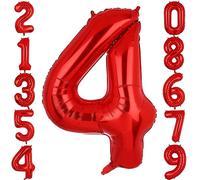 40 Inch Large Foil Number 4 Balloons Red Big Mylar Helium Balloon Birthdays Party Decorations Supplies