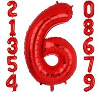 40 Inch Large Foil Number 6 Balloons Red Big Mylar Helium Balloon Birthdays Party Decorations Supplies