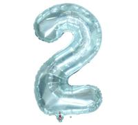40 Inch Large Number 4D Foil Balloons, Extra Big Giant Jumbo Foil Helium Mylar Number 2 Balloon for Birthday Party, Blue