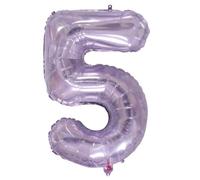40 Inch Large Number 4D Foil Balloons, Extra Big Giant Jumbo Foil Helium Mylar Number 5 Balloon for Birthday Party, Purple