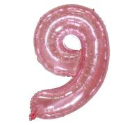 40 Inch Large Number 4D Foil Balloons, Extra Big Giant Jumbo Foil Helium Mylar Number 9 Balloon for Birthday Party, Pink