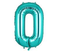 40 Inch Large Teal Number 0 Mylar Balloons Giant Tiffany Blue Helium Foil Balloon for Birthday Party Supplies Decoration