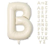 40 Inch Letter Balloons Cream, Big Alphabet B Foil Word Balloons Beige, Large Self Inflating Name Balloon Letters B White Decor, Helium Custom Letter Balloons for Women Birthday Party Decorations