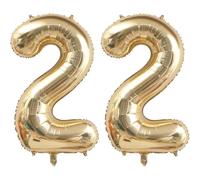 40 inch Light Gold Number 22 Balloons 22nd Birthday Balloon White Gold Number Balloon Champagne Gold Balloons Birthday Wedding Party digital Decorations (Number 22)