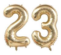 40 inch Light Gold Number 23 Balloons 23rd Birthday Balloon White Gold Number Balloon Champagne Gold Balloons Birthday Wedding Party digital Decorations (Number 23 or 32)