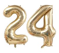 40 inch Light Gold Number 24 Balloons 24th Birthday Balloon White Gold Number Balloon Champagne Gold Balloons Birthday Wedding Party digital Decorations (Number 24 or 42)