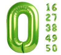 40 Inch Light Green Balloon Number 0 Balloon,Jumbo Mylar Foil Helium Balloon for 10 20 30 40 50 60 70 80 90 100 2025 Birthday Digital Balloons for Birthday Party,Wedding Anniversary Party Decorations