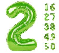 40 Inch Light Green Balloon Number 2 Balloon,Number Balloons Big Giant Jumbo Number 2 Foil Mylar Balloons for 12th Birthday Party Anniversary Events,Wedding Anniversary Party Decorations