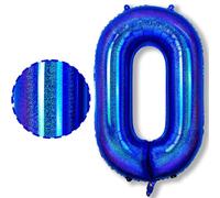 40 Inch Navy Blue 0 Balloons, Large Royal Blue Self Inflating Number 0 Balloons, Foil Dark Blue Globos Azules Marino Helium Balloon 0 for Boys Girls Birthday Baby Shower Anniversary Party Decoration