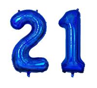 40 Inch Navy Blue 21 Number Balloons, Dark Blue 2 & 1 Foil Large Balloons,21 Big Digit Number Balloon for Boys 21th Birthday Anniversary Decorations Graduation Party Supplies