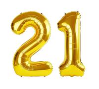 40 Inch Number 21 Balloons for 21st Birthday Party Decorations,0-100 Gold Large No.21 Digital Balloons for Her Him and Daughter Son, Helium Foil Number Balloons for Wedding Anniversary