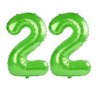 40 Inch Number 22 Balloons for 22nd Birthday Party Decorations,0-100 Fruit Green Large No.22 Digital Balloons for Her Him and Daughter Son, Helium Foil Number Balloons for Wedding Anniversary