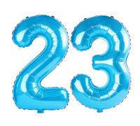 40 Inch Number 23 Balloons for 23rd Birthday Party Decorations,0-100 Jewelry Blue Large No.23 Digital Balloons for Her Him and Daughter Son, Helium Foil Number Balloons for Wedding Anniversary