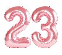 40 Inch Number 23 Balloons for 23rd Birthday Party Decorations,0-100 Jewelry Pink Large No.23 Digital Balloons for Her Him and Daughter Son, Helium Foil Number Balloons for Wedding Anniversary