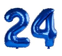 40 Inch Number 24 Balloons for 24th Birthday Party Decorations,0-100 Dark Blue Large No.24 Digital Balloons for Her Him and Daughter Son, Helium Foil Number Balloons for Wedding Anniversary