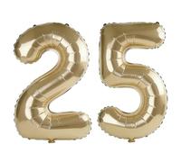40 Inch Number 25 Balloons for 25th Birthday Party Decorations,0-100 Champagne Gold Large No.25 Digital Balloons for Her Him and Daughter Son, Helium Foil Number Balloons for Wedding Anniversary