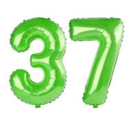 40 Inch Number 37 Balloons for 37th Birthday Party Decorations,0-100 Fruit Green Large No.37 Digital Balloons for Women Men and Her Him, Helium Foil Number Balloons for Wedding Anniversary