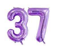 40 Inch Number 37th Birthday Decoration Numbers Balloon 37 Helium Balloon 37 Birthday Decoration Giant Inflatable Helium Foil Balloons Balloons for Men Women Happy Birthday Decoration(Purple)