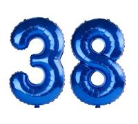 40 Inch Number 38 Balloons for 38th Birthday Party Decorations,0-100 Dark Blue Large No.38 Digital Balloons for Women Men and Her Him, Helium Foil Number Balloons for Wedding Anniversary