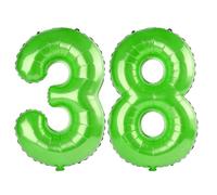 40 Inch Number 38 Balloons for 38th Birthday Party Decorations,0-100 Fruit Green Large No.38 Digital Balloons for Women Men and Her Him, Helium Foil Number Balloons for Wedding Anniversary