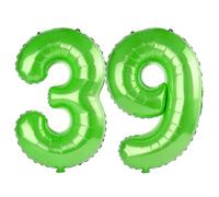 40 Inch Number 39 Balloons for 39th Birthday Party Decorations,0-100 Fruit Green Large No.39 Digital Balloons for Women Men and Her Him, Helium Foil Number Balloons for Wedding Anniversary